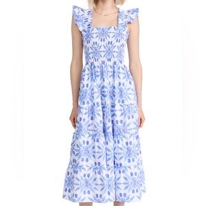Hill House The Ellie Nap Dress in Blue Shell Mosaic